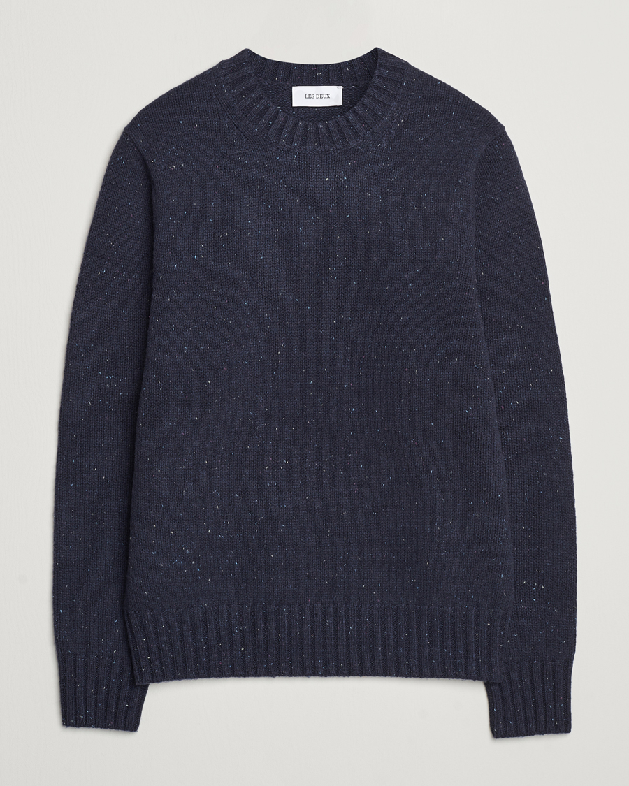 Homme | Pulls Et Tricots | LES DEUX | Gary Fleck Wool Roundneck Dark Navy