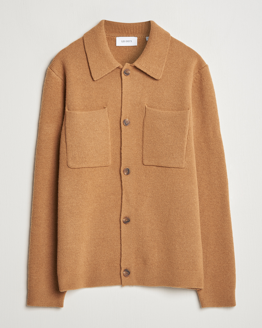 Homme | Pulls Et Tricots | LES DEUX | Fischer Milano Overshirt Tobacco Brown