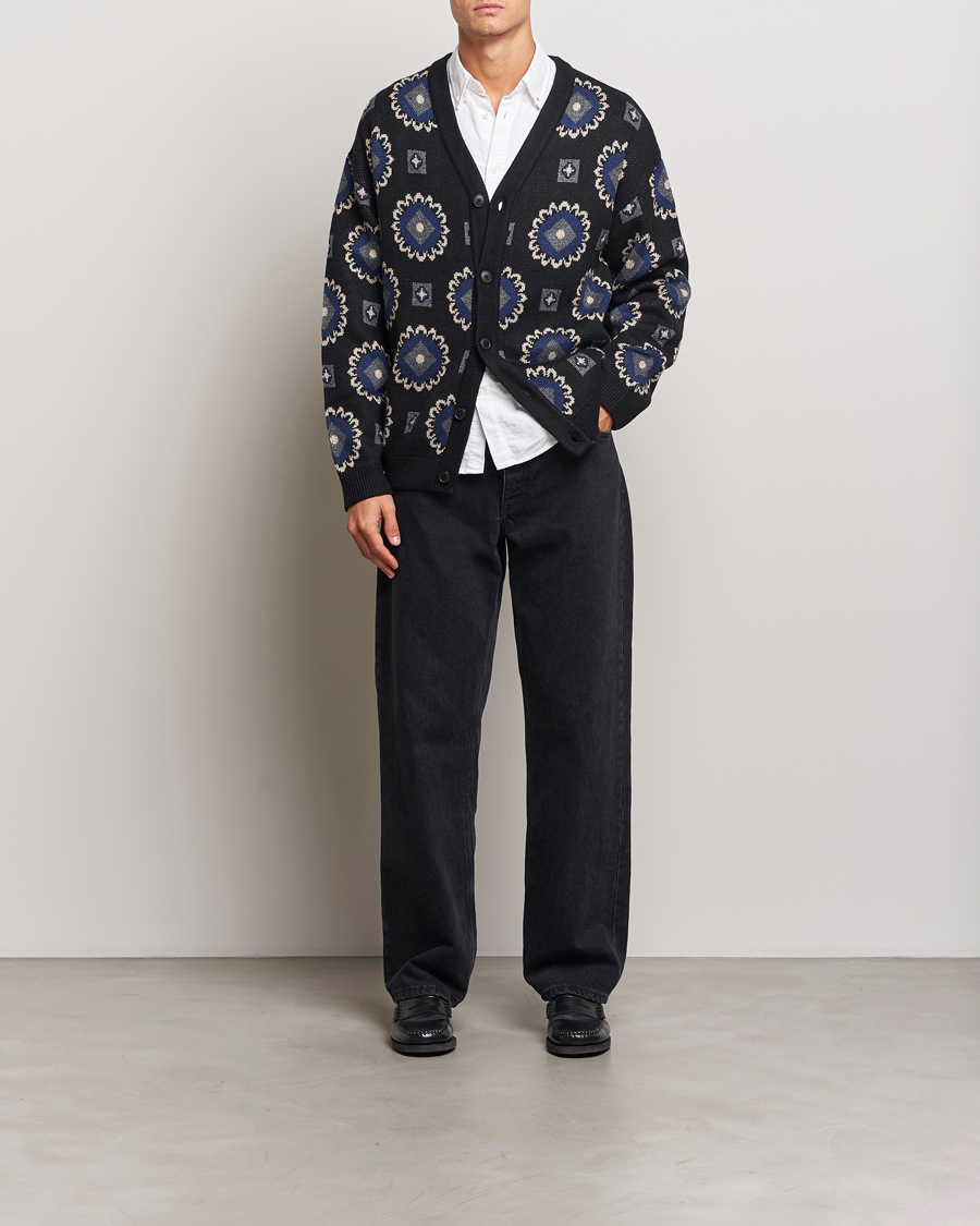 Homme | Pulls Et Tricots | LES DEUX | Aro Paisley Cardigan Black/Blueprint