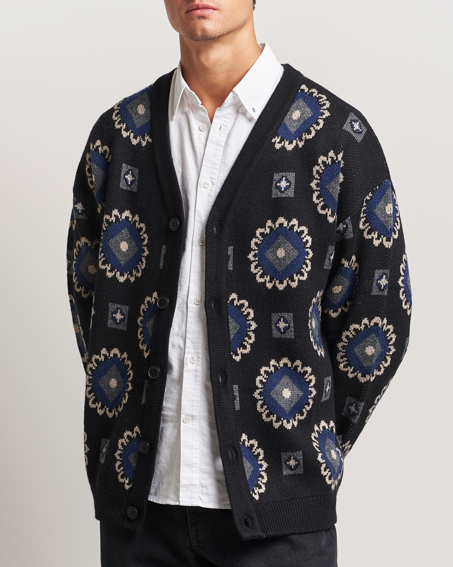 Homme | Pulls Et Tricots | LES DEUX | Aro Paisley Cardigan Black/Blueprint
