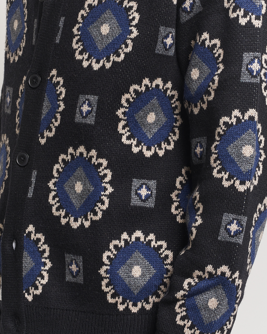 Homme | Pulls Et Tricots | LES DEUX | Aro Paisley Cardigan Black/Blueprint