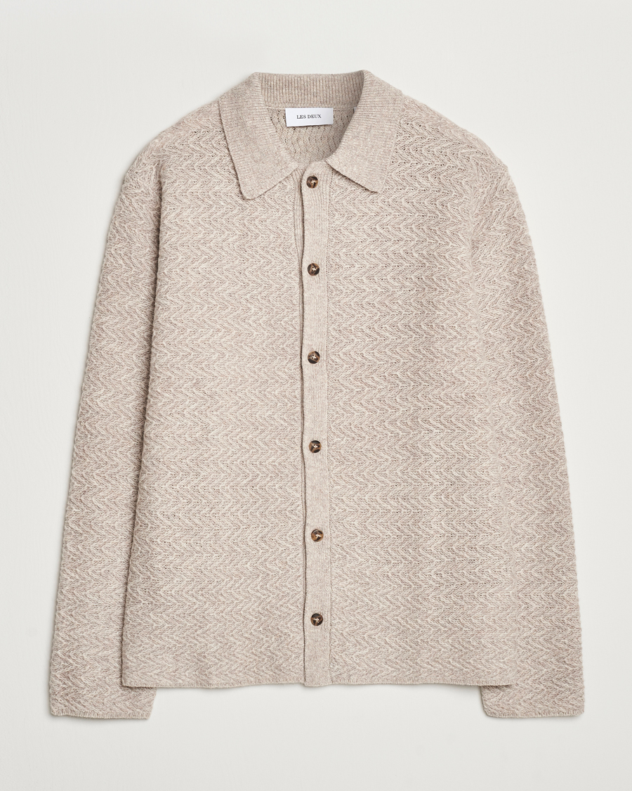 Homme | Pulls Et Tricots | LES DEUX | Finnegan Knit Shirt Oatmeal Melange