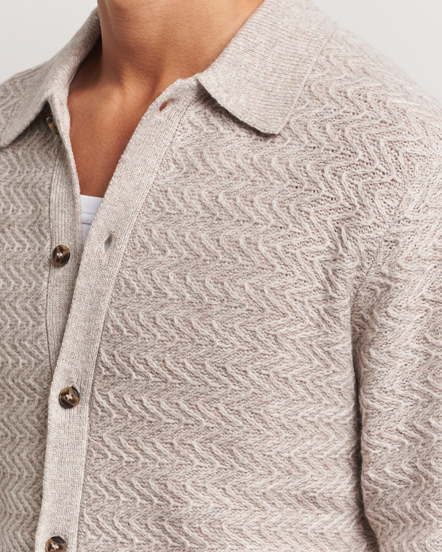Homme | Pulls Et Tricots | LES DEUX | Finnegan Knit Shirt Oatmeal Melange