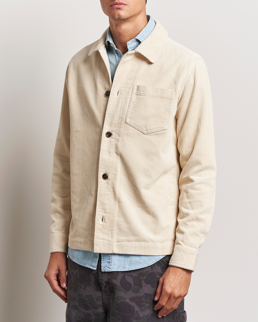 Homme | Chemises | LES DEUX | Layton Corduroy Overshirt Ivory