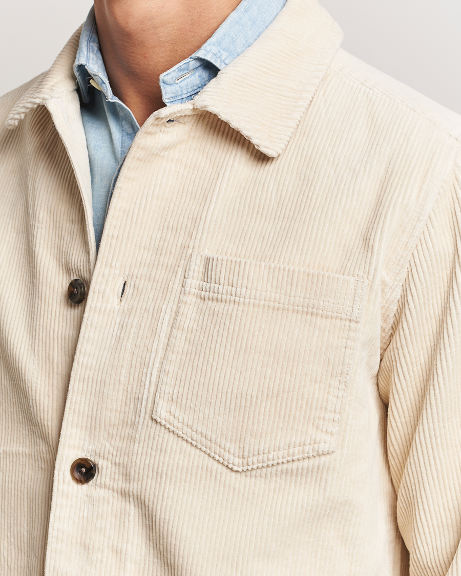 Homme | Chemises | LES DEUX | Layton Corduroy Overshirt Ivory