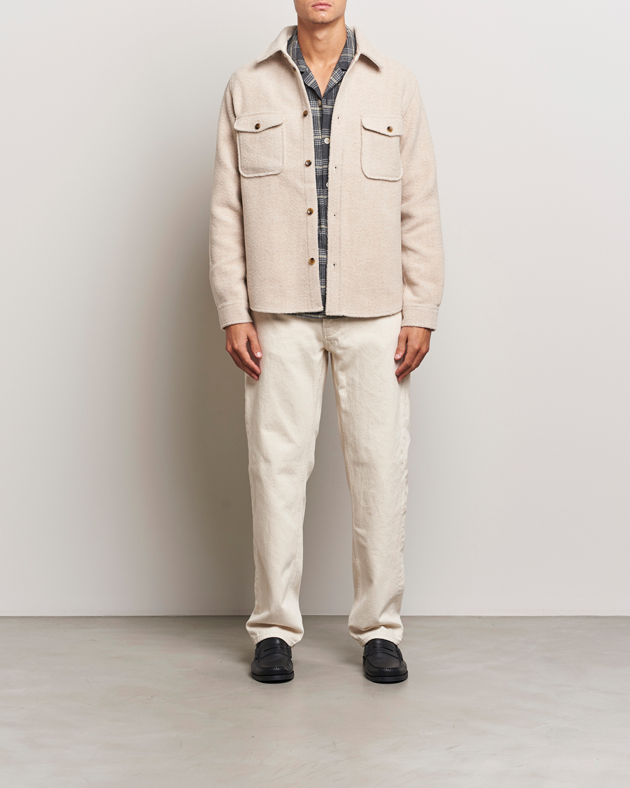 Homme | Chemises | LES DEUX | Lennon Boucle Overshirt Ivory