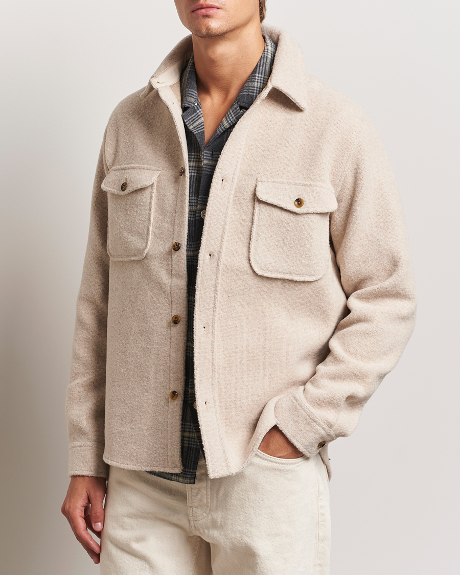 Homme | Chemises | LES DEUX | Lennon Boucle Overshirt Ivory
