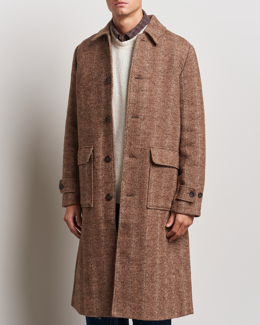 Homme | Manteaux Et Vestes | LES DEUX | Maximilian Herringbone Coat Coffe Brown