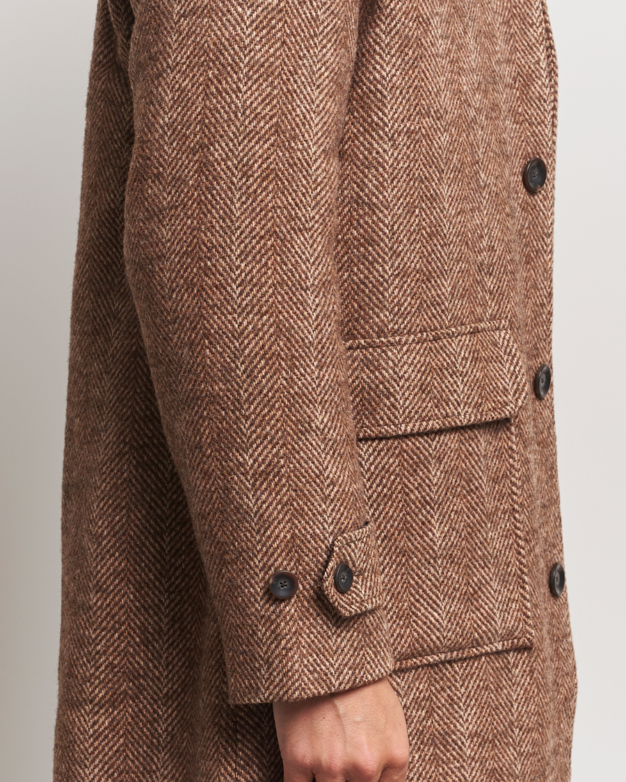 Homme | Manteaux Et Vestes | LES DEUX | Maximilian Herringbone Coat Coffe Brown