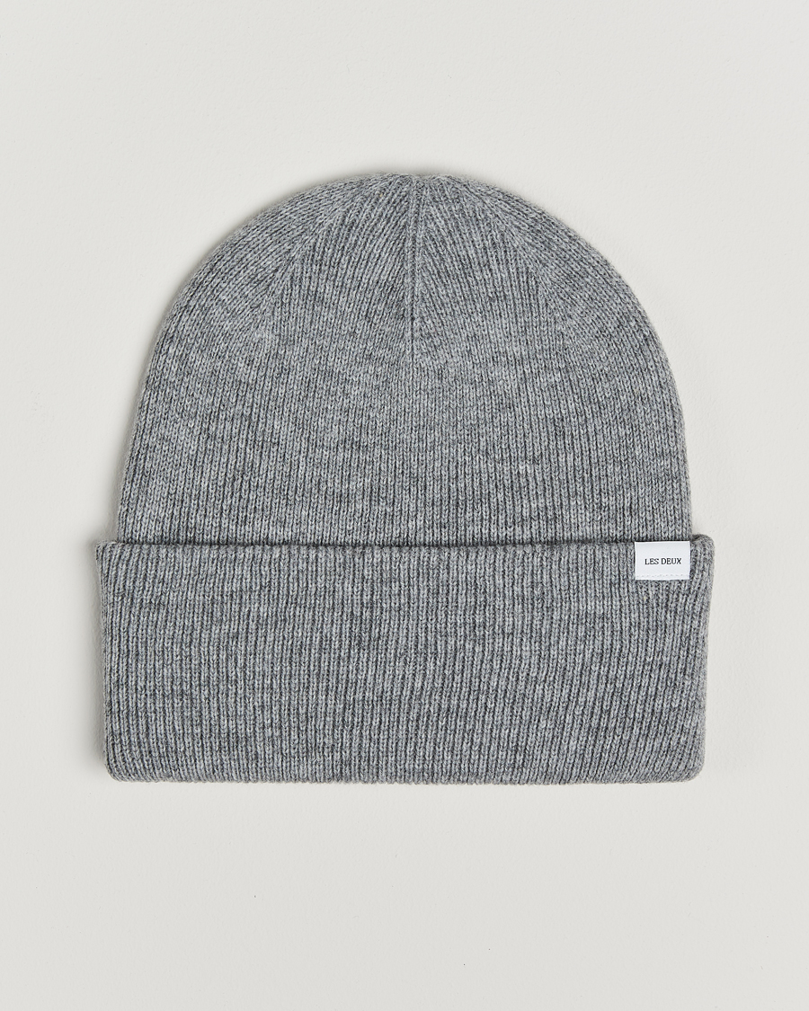 Homme | Les Deux Wayne Wool Beanie Grey Melange | LES DEUX | Wayne Wool Beanie Grey Melange