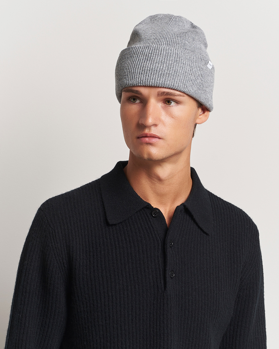 Homme | Les Deux Wayne Wool Beanie Grey Melange | LES DEUX | Wayne Wool Beanie Grey Melange