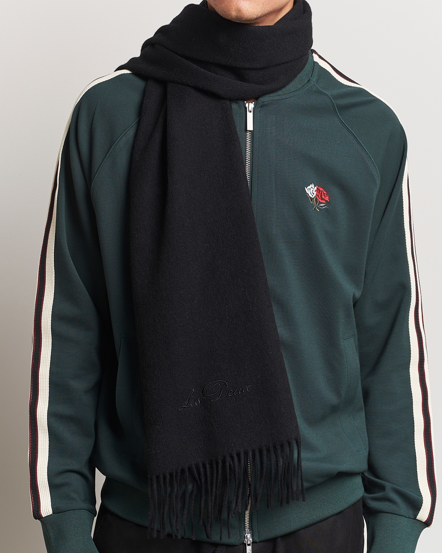 Homme | Les Deux Wayne Wool Scarf Black | LES DEUX | Wayne Wool Scarf Black
