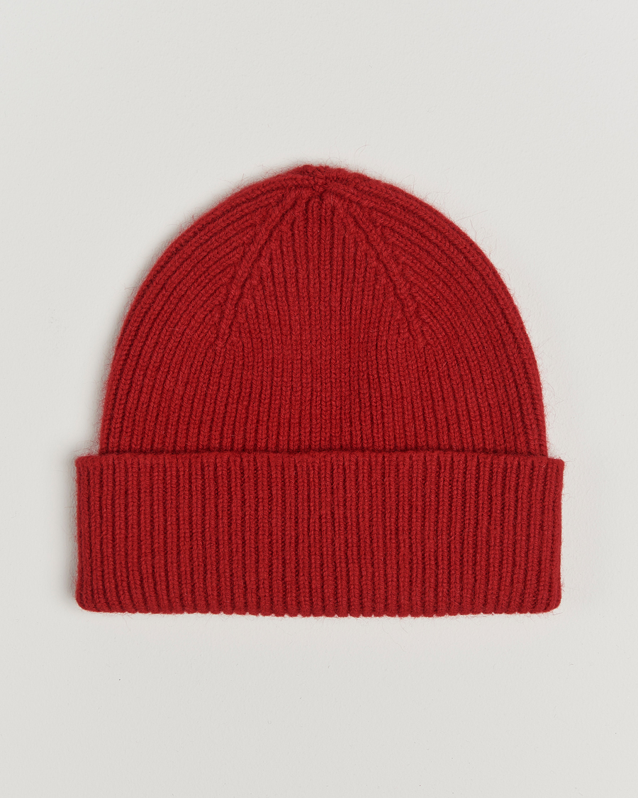Homme | Bonnets | Le Bonnet | Lambswool/Caregora Beanie Framboise
