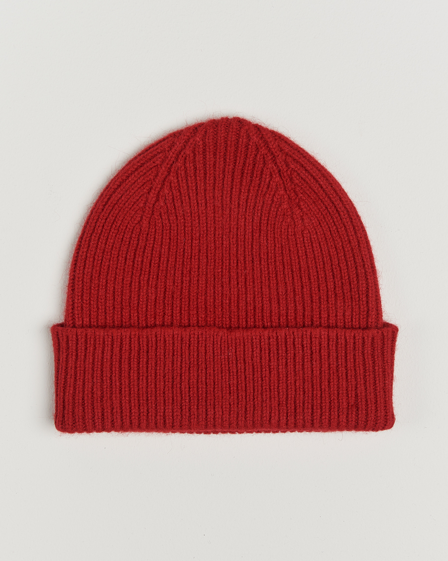 Homme | Bonnets | Le Bonnet | Lambswool/Caregora Beanie Framboise