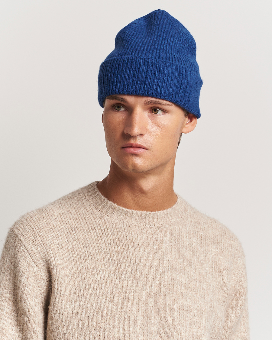 Homme | Bonnets | Le Bonnet | Lambswool/Caregora Beanie Marin