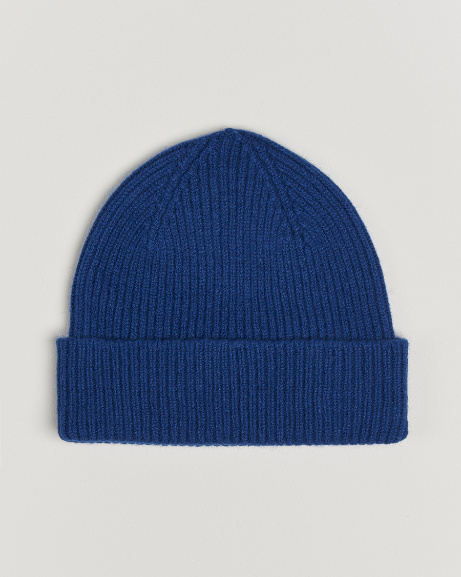 Homme | Bonnets | Le Bonnet | Lambswool/Caregora Beanie Marin