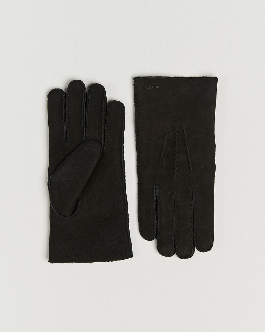 Homme | Gants | Hestra | Bernard Lambskin Suede Glove Black