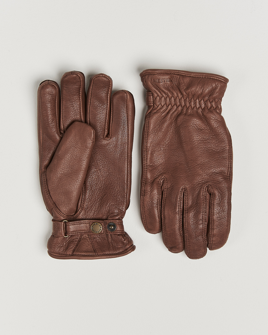 Homme | Gants | Hestra | Burensvik Deerskin Wool Pile Glove Chocolate