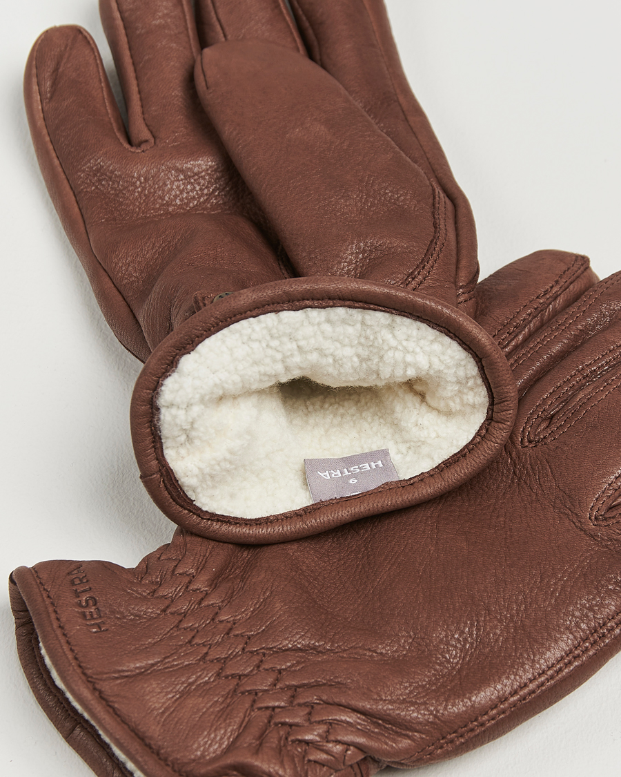 Homme | Gants | Hestra | Burensvik Deerskin Wool Pile Glove Chocolate