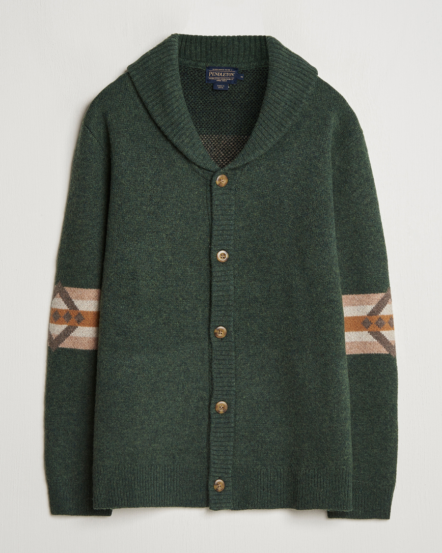Homme | Pulls Et Tricots | Pendleton | Nehalem Lambswool Cardigan Forest Green