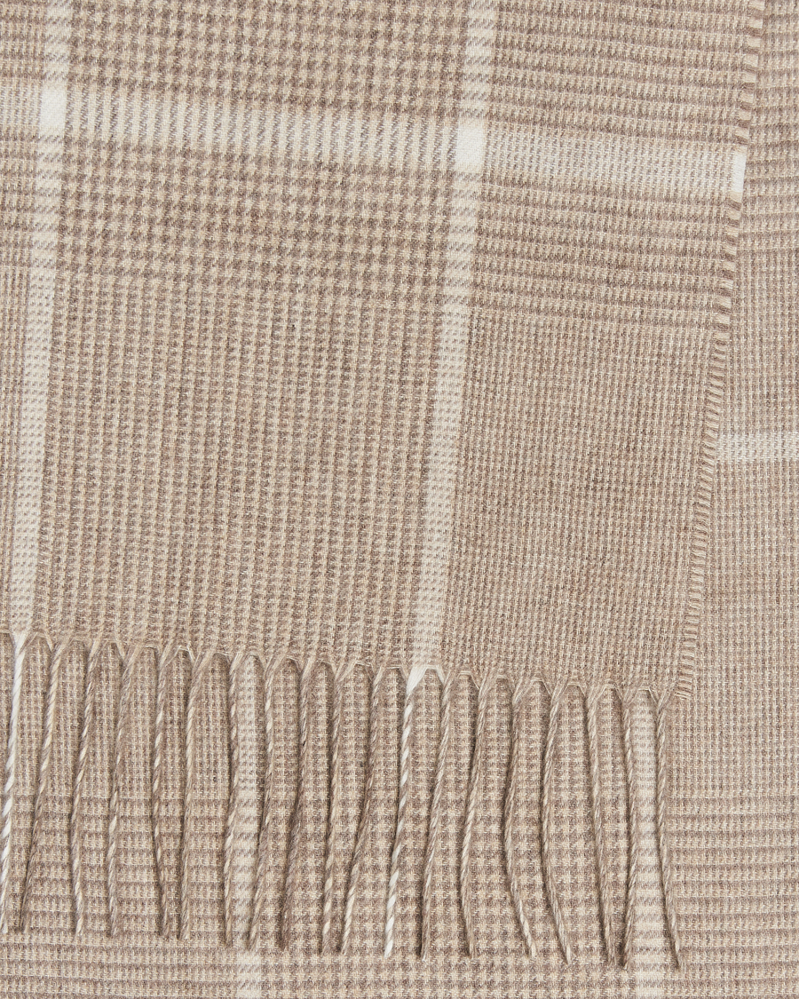 Homme | Piacenza Cashmere Cashmere/Silk Overcheck Scarf Beige | Piacenza Cashmere | Cashmere/Silk Overcheck Scarf Beige