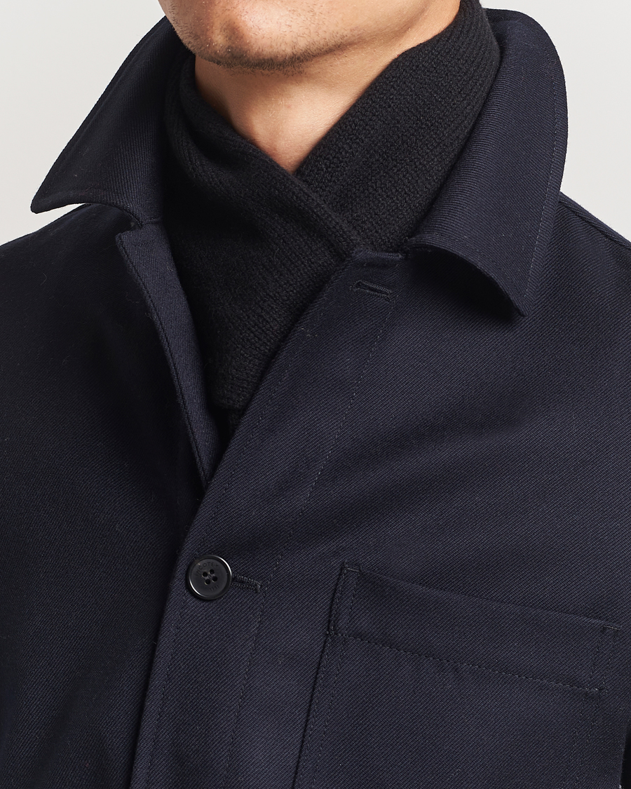 Homme | Piacenza Cashmere Short Loop Cashmere Scarf Black | Piacenza Cashmere | Short Loop Cashmere Scarf Black