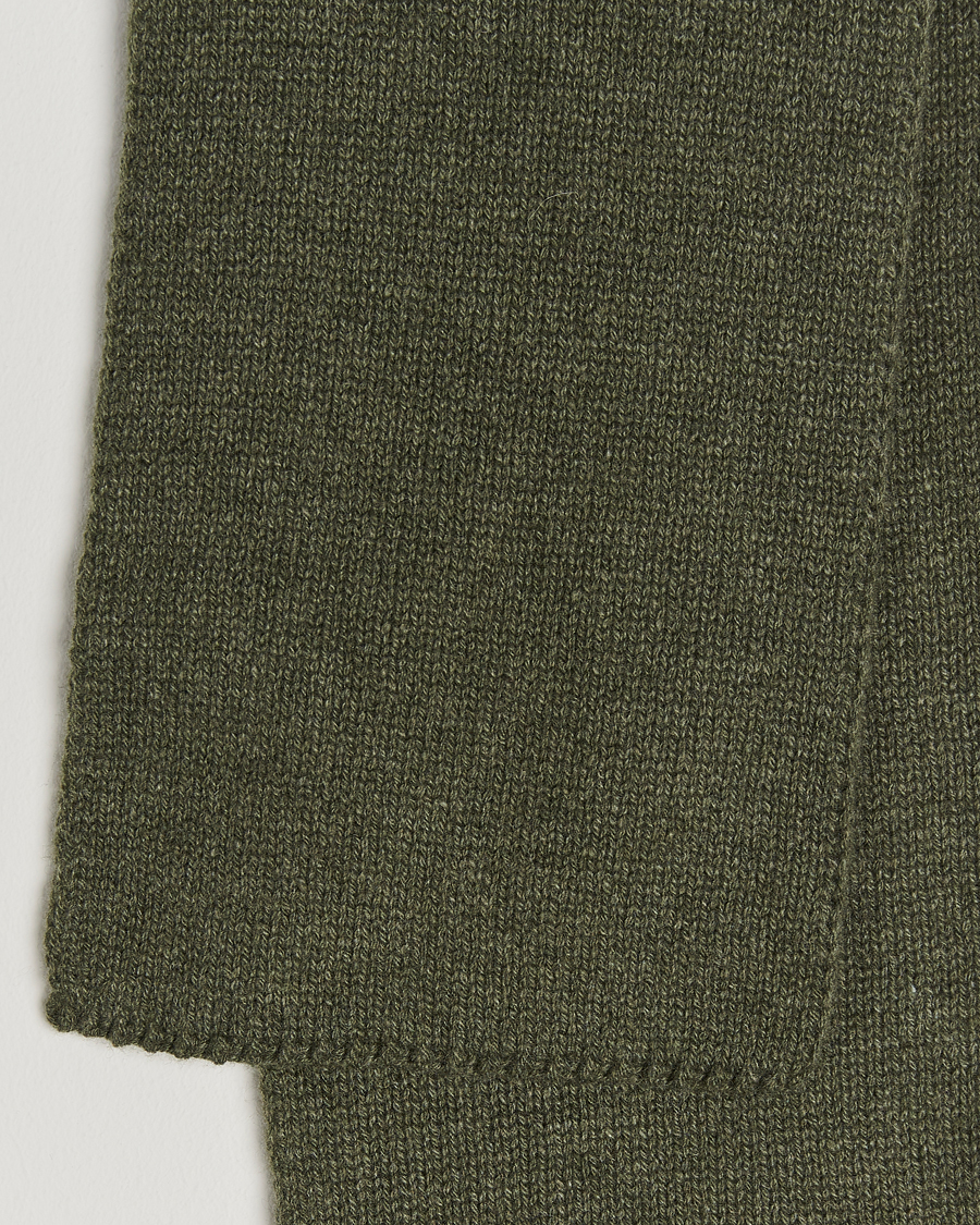 Homme | Piacenza Cashmere Short Loop Cashmere Scarf Olive | Piacenza Cashmere | Short Loop Cashmere Scarf Olive