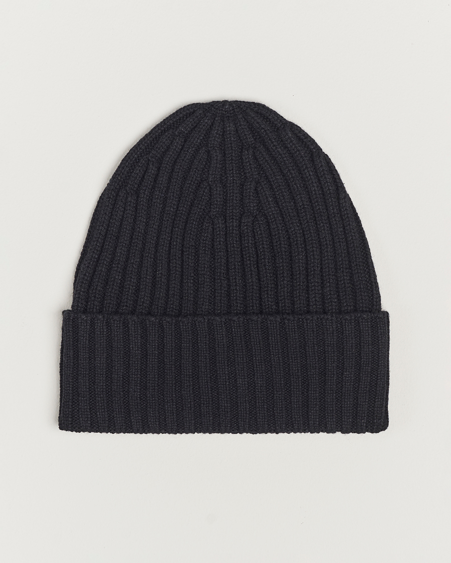 Homme | Piacenza Cashmere Ribbed Cashmere Beanie Black | Piacenza Cashmere | Ribbed Cashmere Beanie Black
