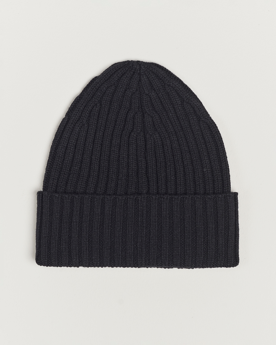 Homme | Piacenza Cashmere Ribbed Cashmere Beanie Black | Piacenza Cashmere | Ribbed Cashmere Beanie Black
