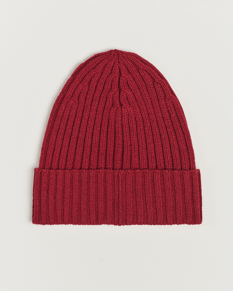 Homme | Piacenza Cashmere Ribbed Cashmere Beanie Burgundy | Piacenza Cashmere | Ribbed Cashmere Beanie Burgundy