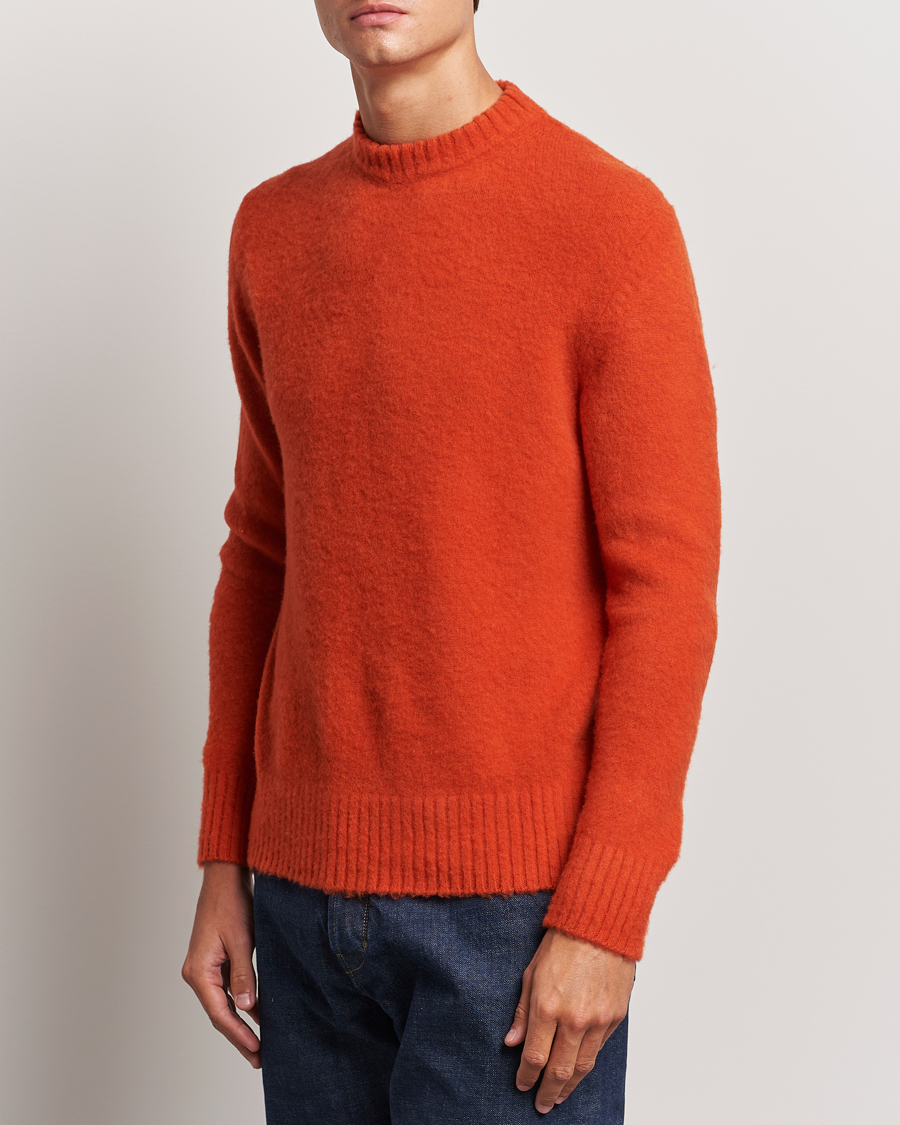 Homme | Pulls Et Tricots | Piacenza Cashmere | Brushed Wool Crew Neck Orange