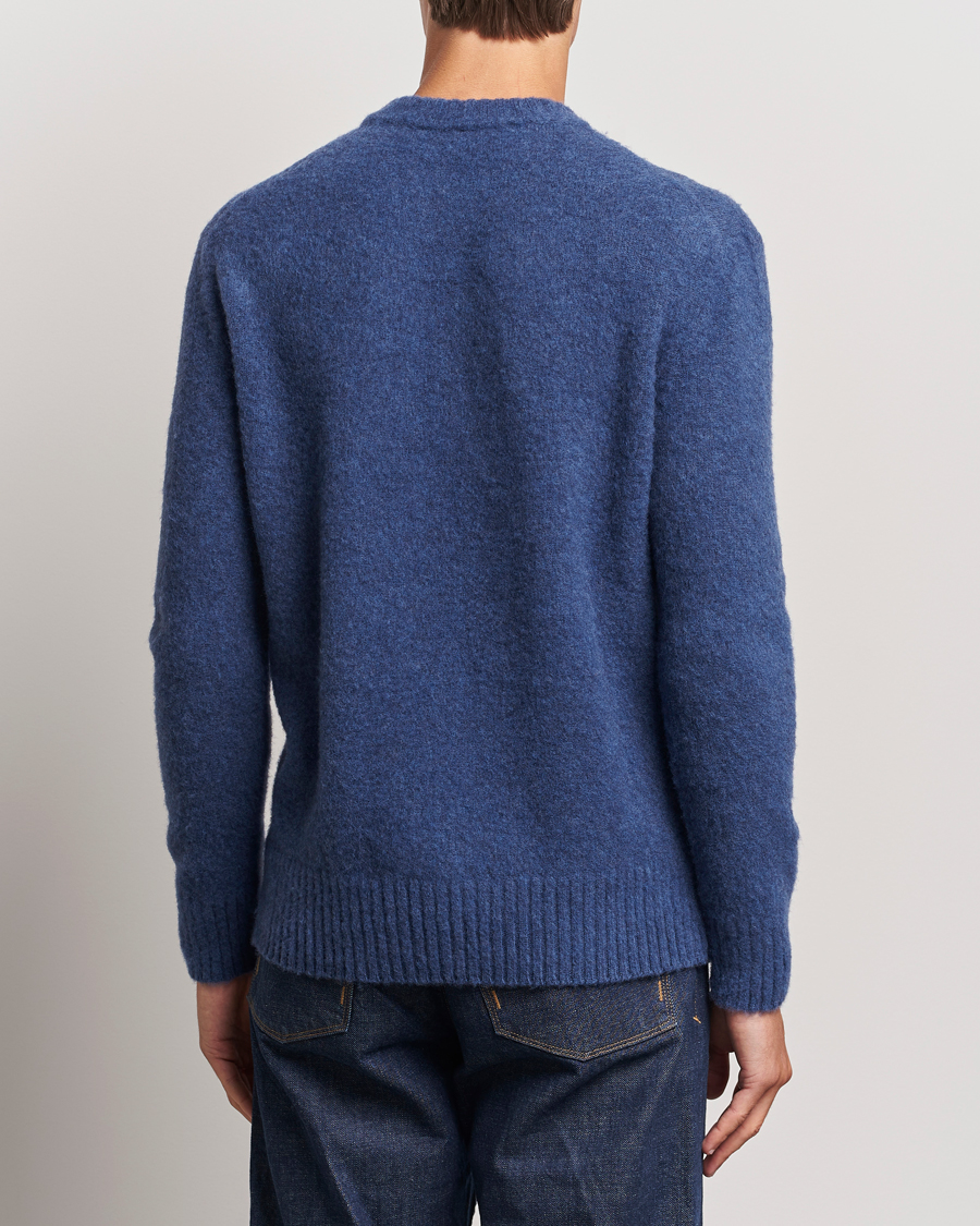 Homme | Pulls Et Tricots | Piacenza Cashmere | Brushed Wool Crew Neck Blue Melange