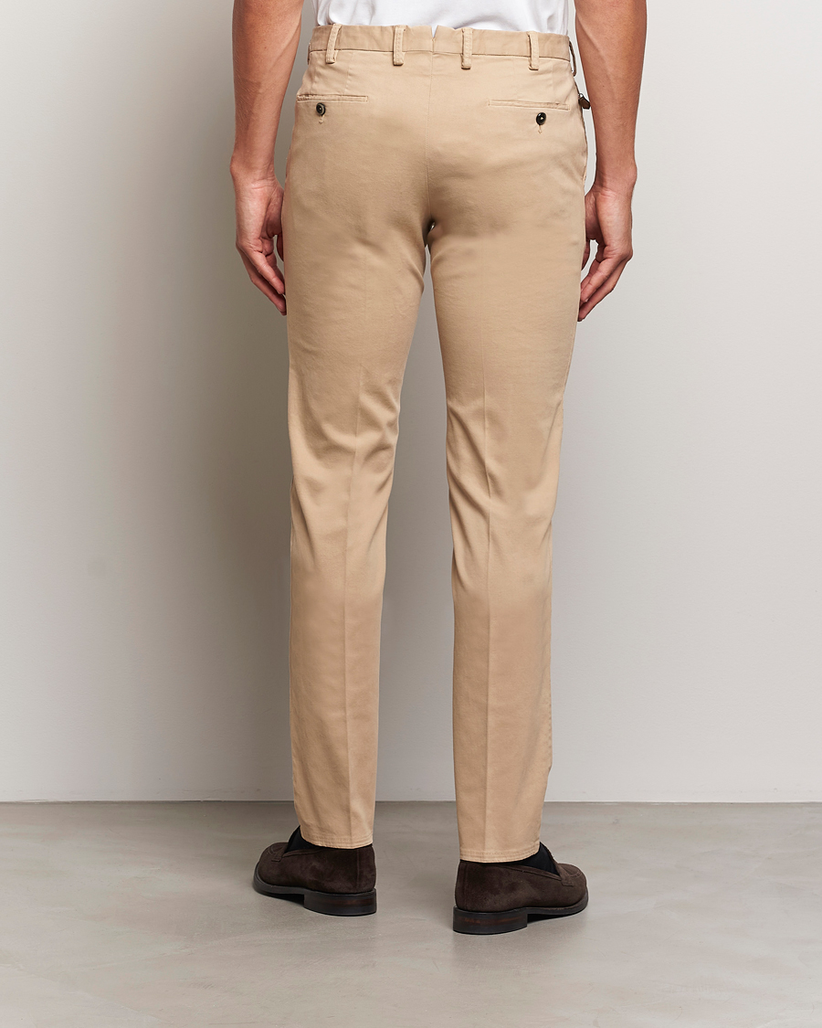 Homme | Pantalons | PT01 | Slim Fit Pleated Cotton Trousers Beige