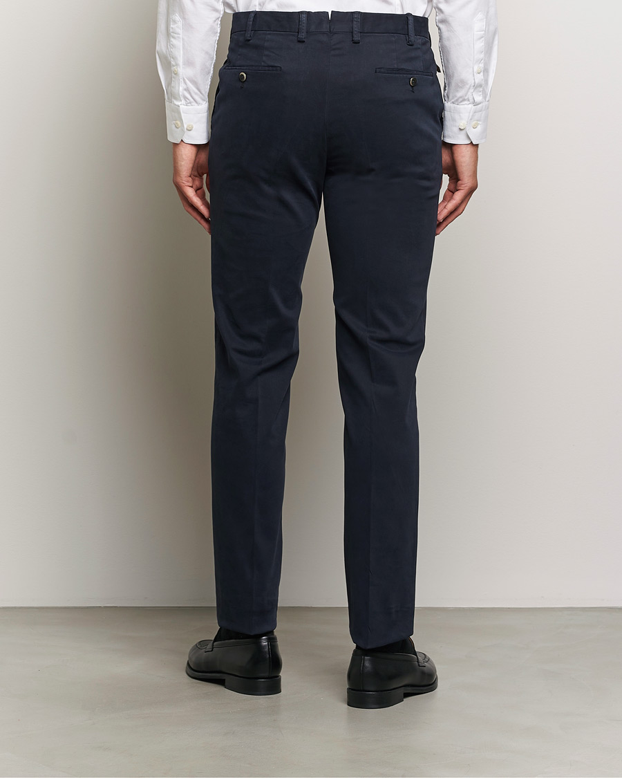 Homme | Pantalons | PT01 | Slim Fit Pleated Cotton Trousers Navy