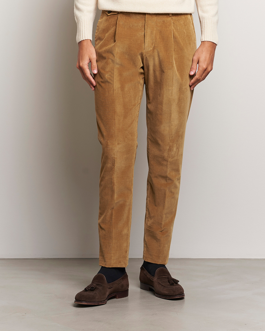 Homme | Pantalons | PT01 | Slim Fit Corduroy Trousers Brown