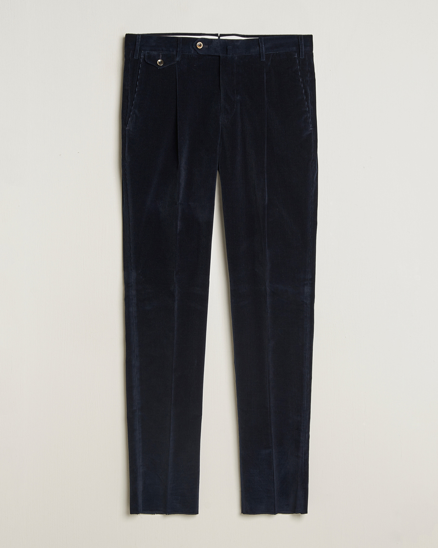 Homme | Pantalons | PT01 | Slim Fit Corduroy Trousers Navy