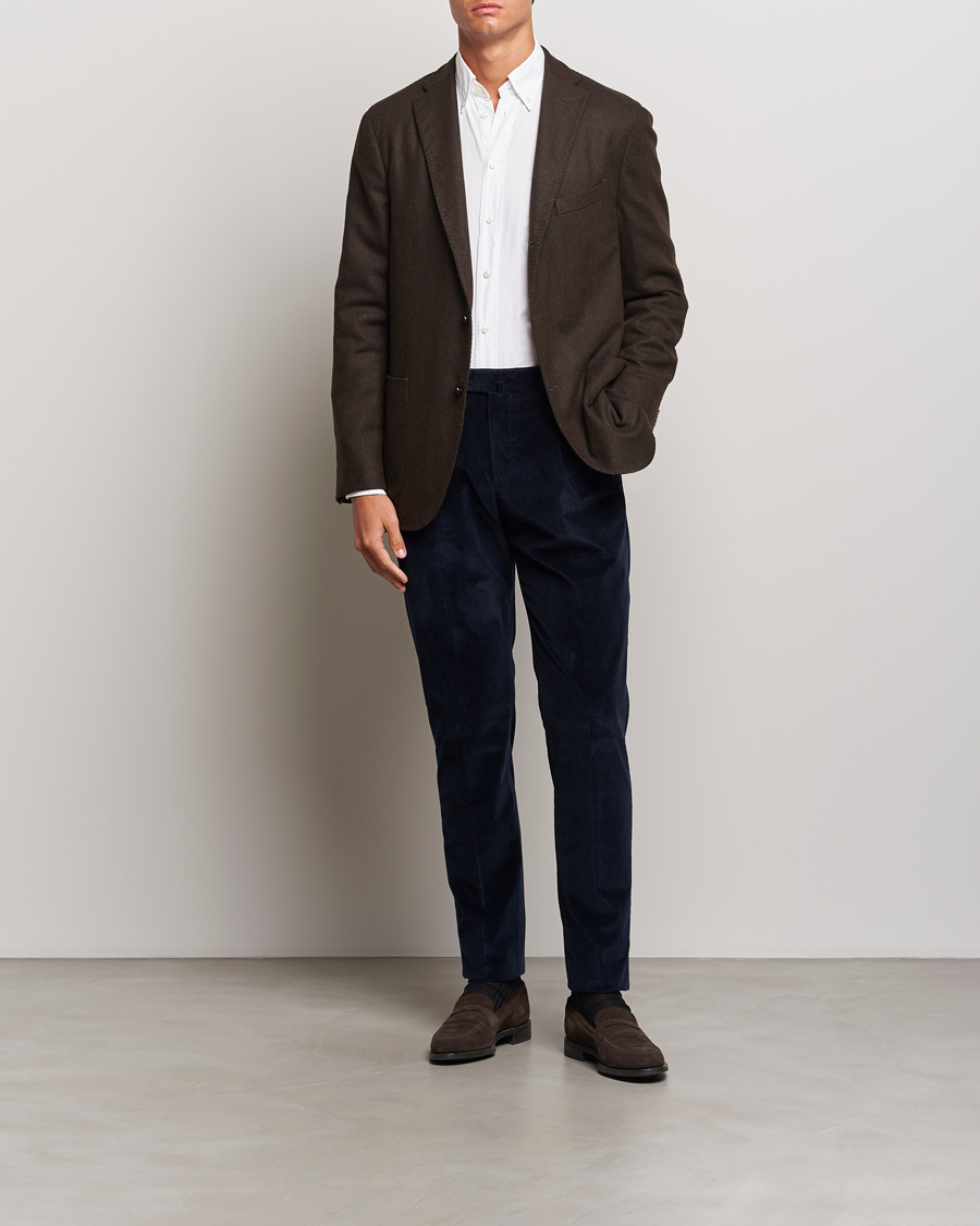 Homme | Pantalons | PT01 | Slim Fit Corduroy Trousers Navy