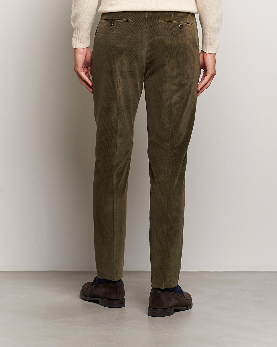 Homme | Pantalons | PT01 | Slim Fit Corduroy Trousers Dark Green