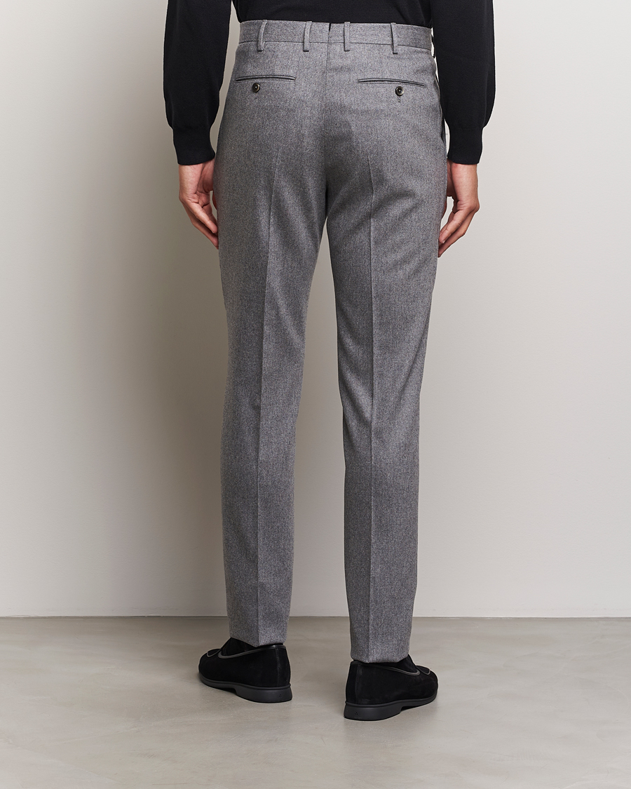 Homme | Pantalons | PT01 | Slim Fit Pleated Wool/Cashmere Trousers Grey Melange