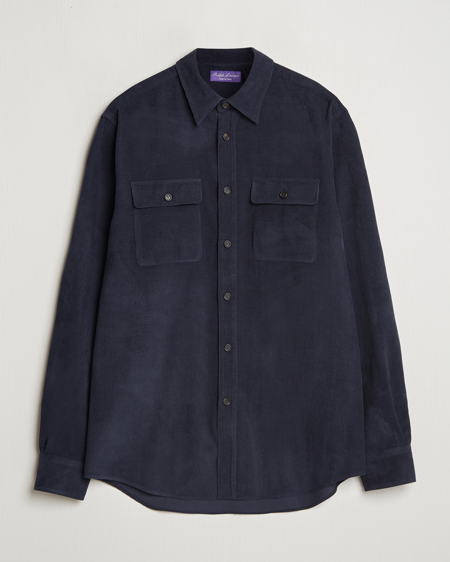 Homme | Chemises | Ralph Lauren Purple Label | Cotton/Cashmere Corduroy Overshirt Navy