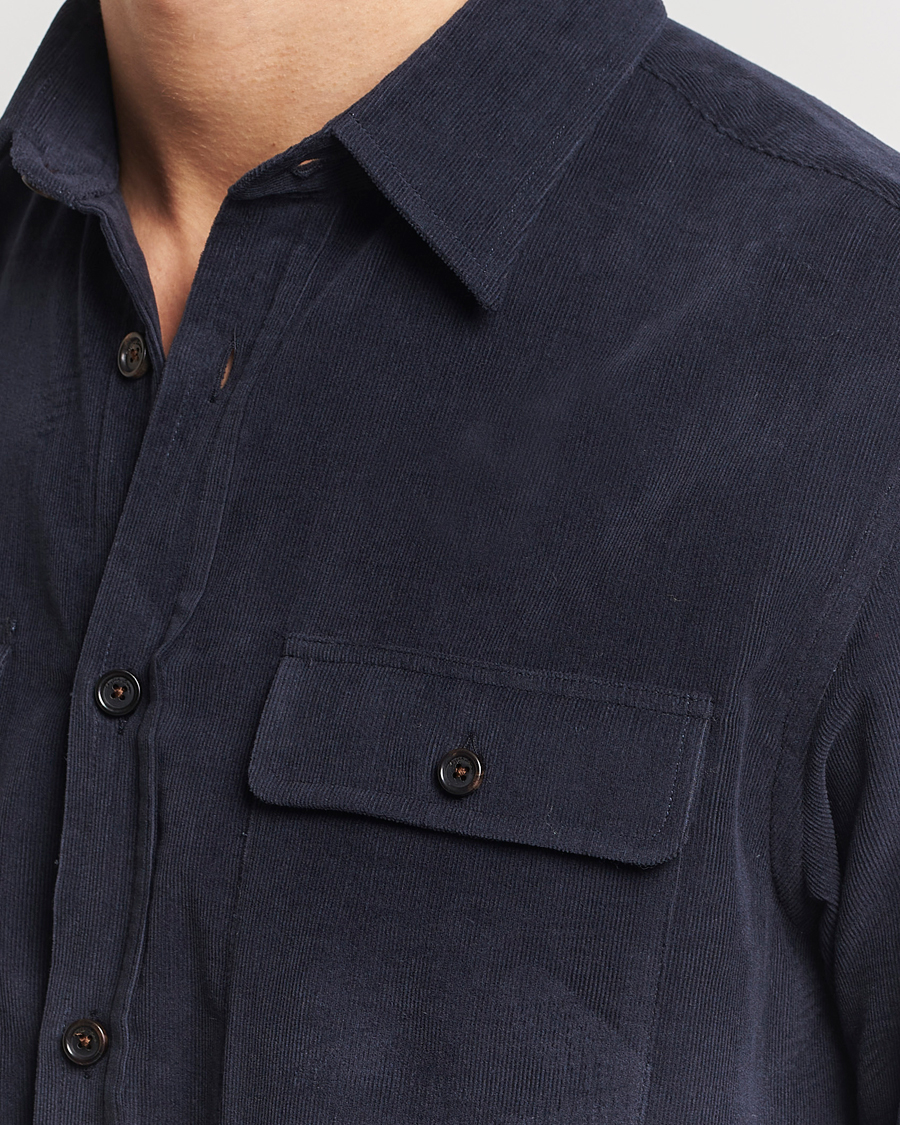 Homme | Chemises | Ralph Lauren Purple Label | Cotton/Cashmere Corduroy Overshirt Navy