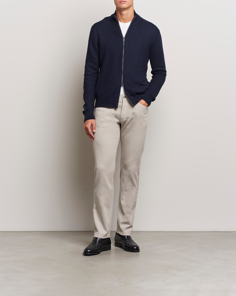 Homme | Pulls Et Tricots | Ralph Lauren Purple Label | Cotton/Silk Full Zip Sweater Navy