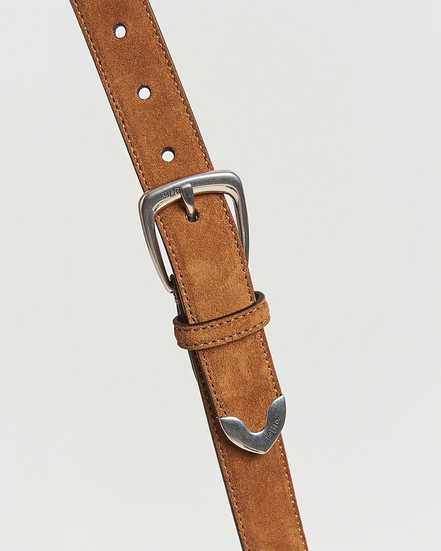 Homme | Ralph Lauren Purple Label Western Belt Brown Suede | Ralph Lauren Purple Label | Western Belt Brown Suede