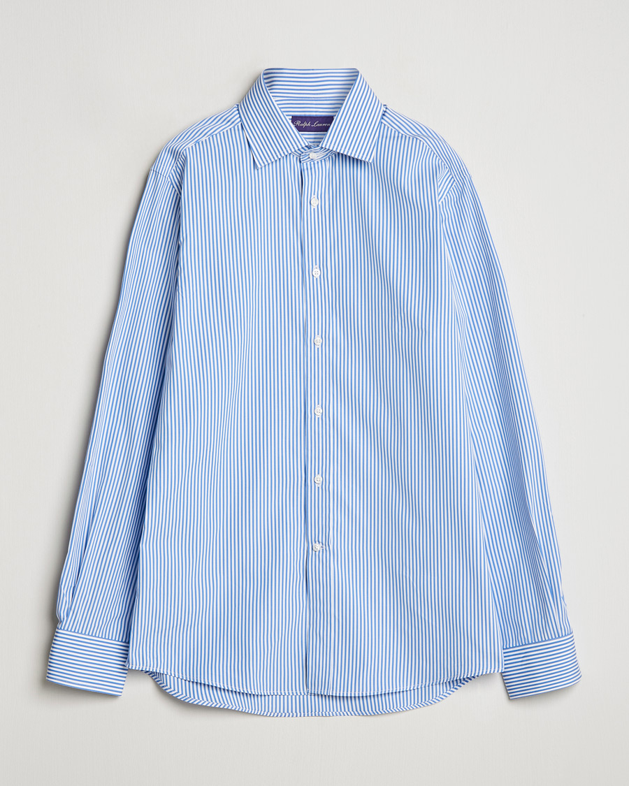 Homme | Chemises | Ralph Lauren Purple Label | Pop Stripe Cotton Shirt Light Blue