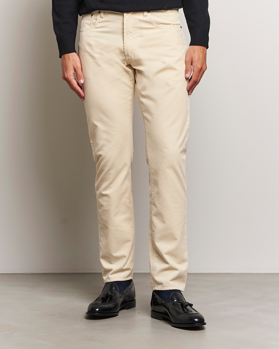 Homme | Pantalons | Ralph Lauren Purple Label | Slim Fit 5-Pocket Corduroy Pants Cream