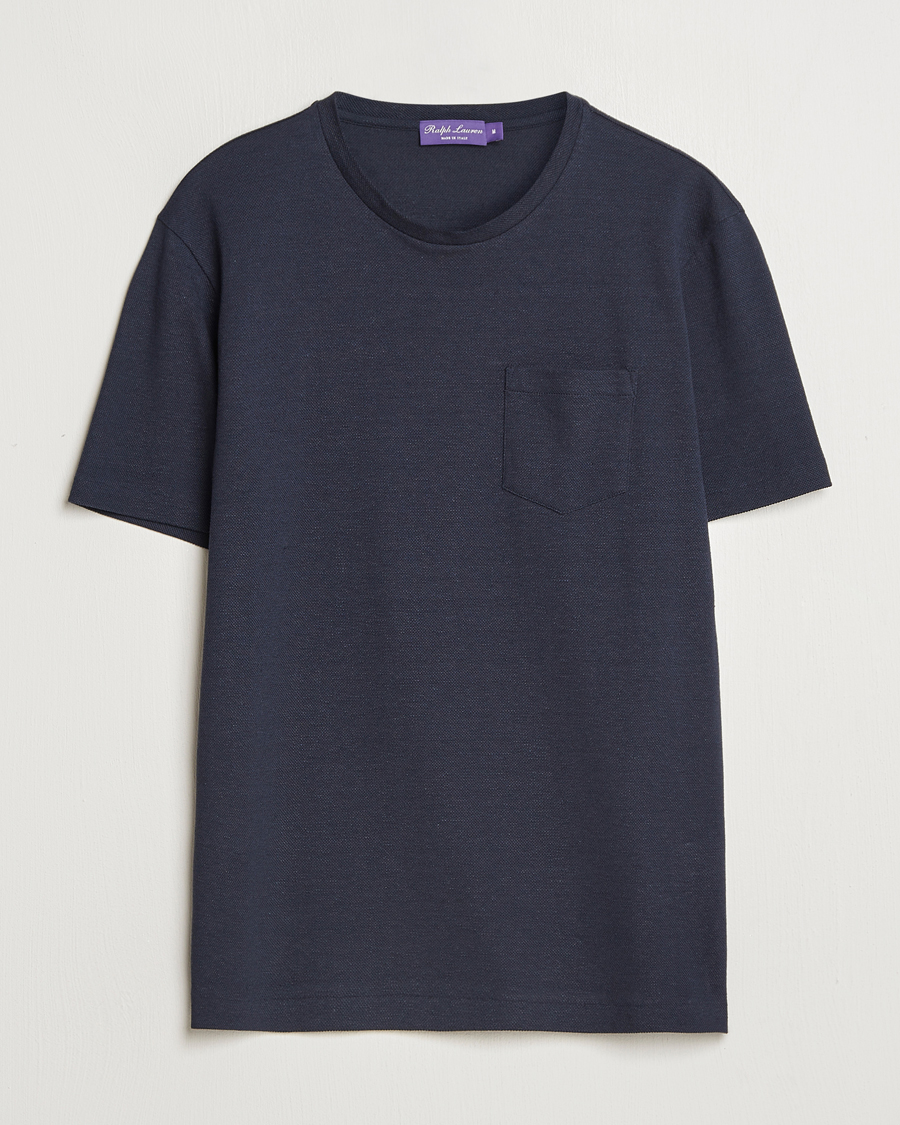 Homme | T-shirts | Ralph Lauren Purple Label | Knitted Pocket T-Shirt Navy