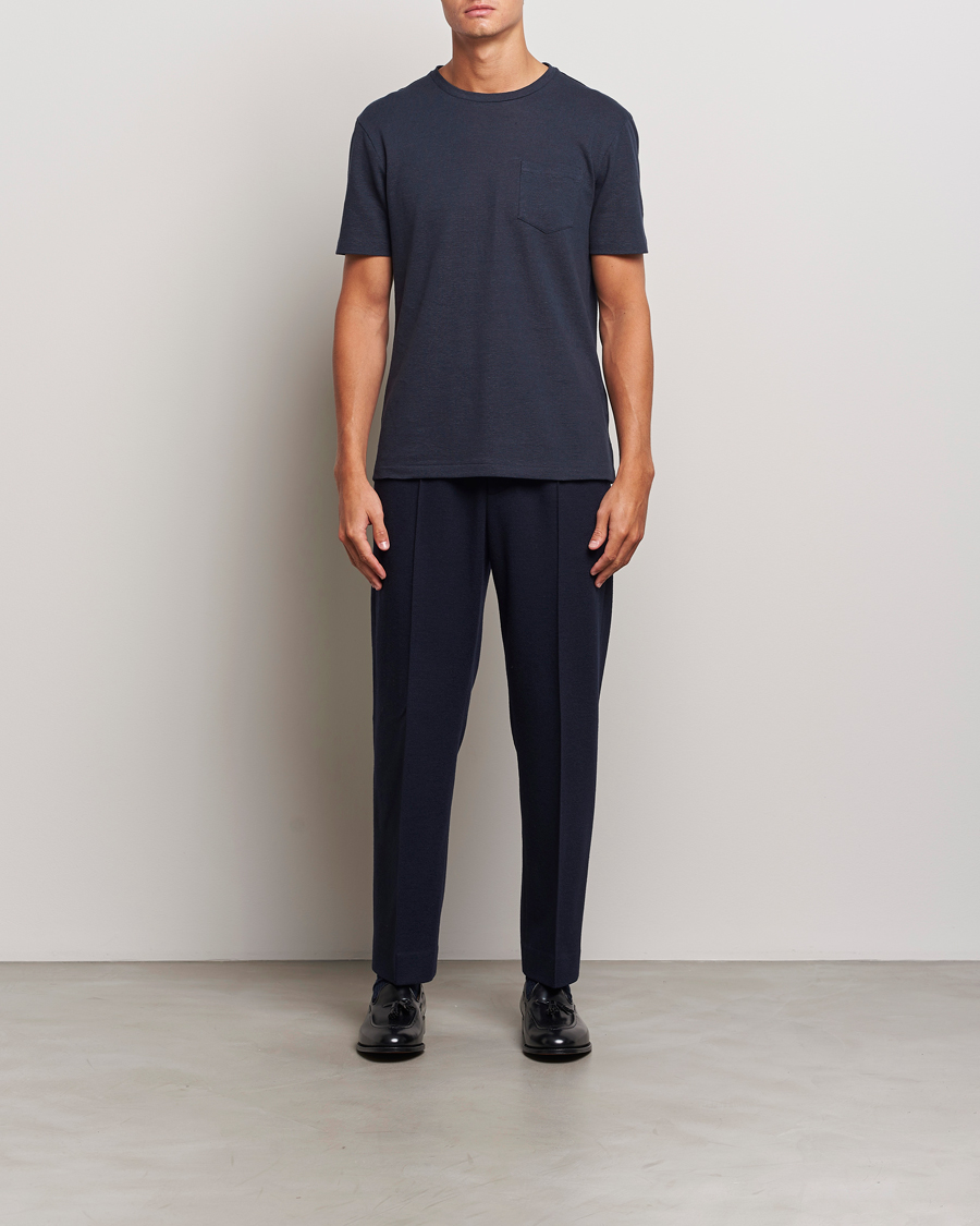 Homme | T-shirts | Ralph Lauren Purple Label | Knitted Pocket T-Shirt Navy