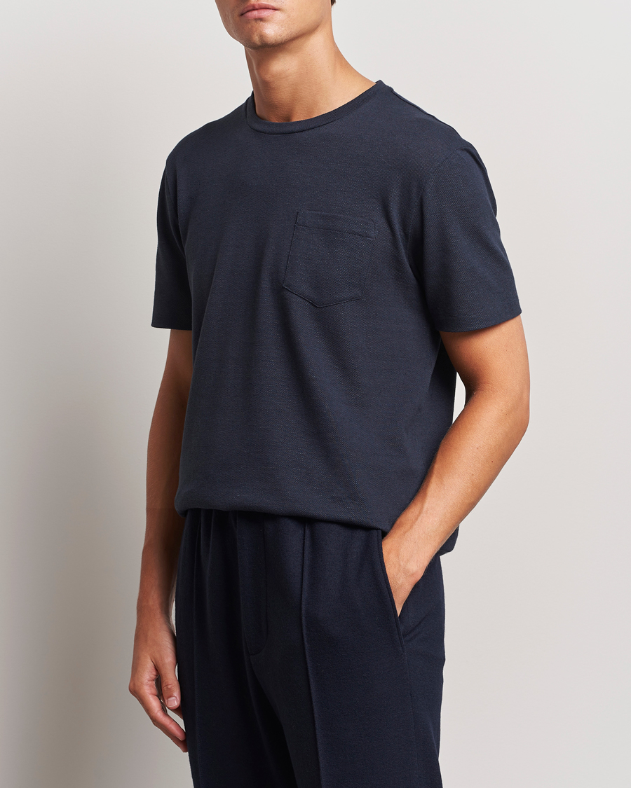 Homme | T-shirts | Ralph Lauren Purple Label | Knitted Pocket T-Shirt Navy