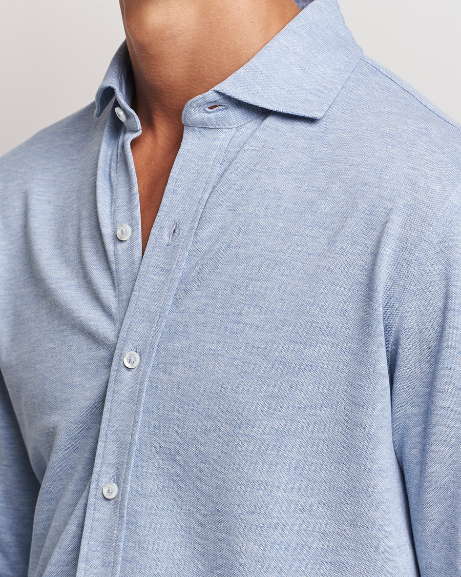 Homme | Chemises | Ralph Lauren Purple Label | Cotton Piquet Shirt Light Blue