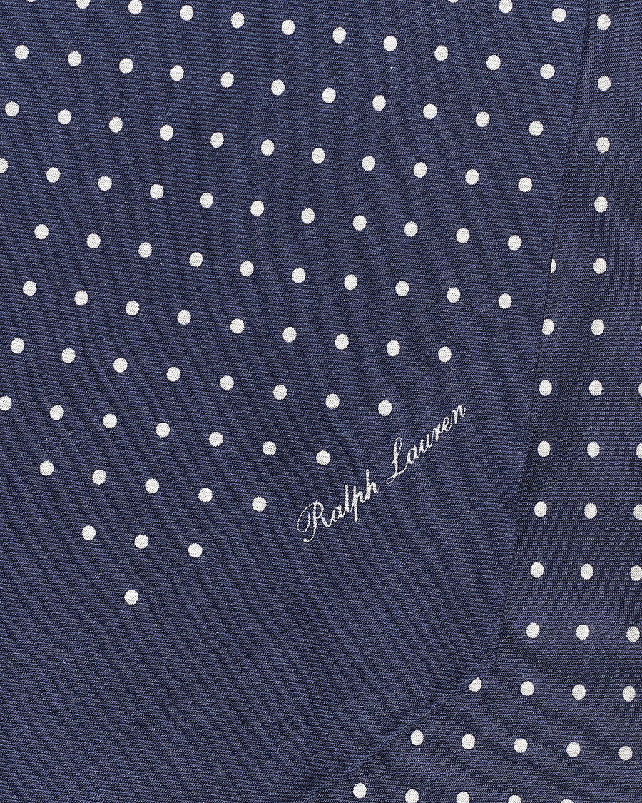 Homme | Ralph Lauren Purple Label Printed Cashmere Scarf Navy Dot | Ralph Lauren Purple Label | Printed Cashmere Scarf Navy Dot